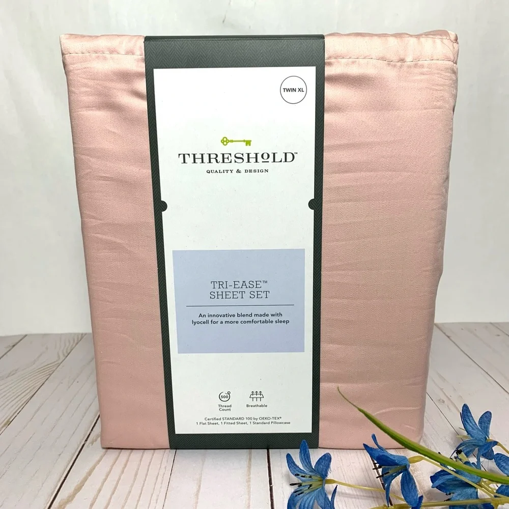 Threshold Blush Pink Tri-Ease 500 Thread Count Sheet Set - TWIN XL